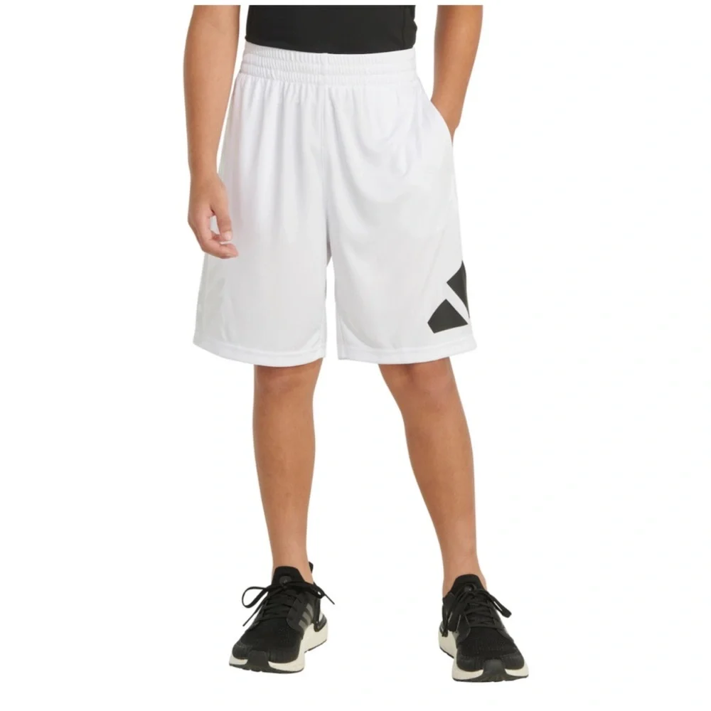 Two Pairs of Brand New Boys Adidas Shorts, Size S (8) Blue & White Pairs, NWT - Picture 2 of 4